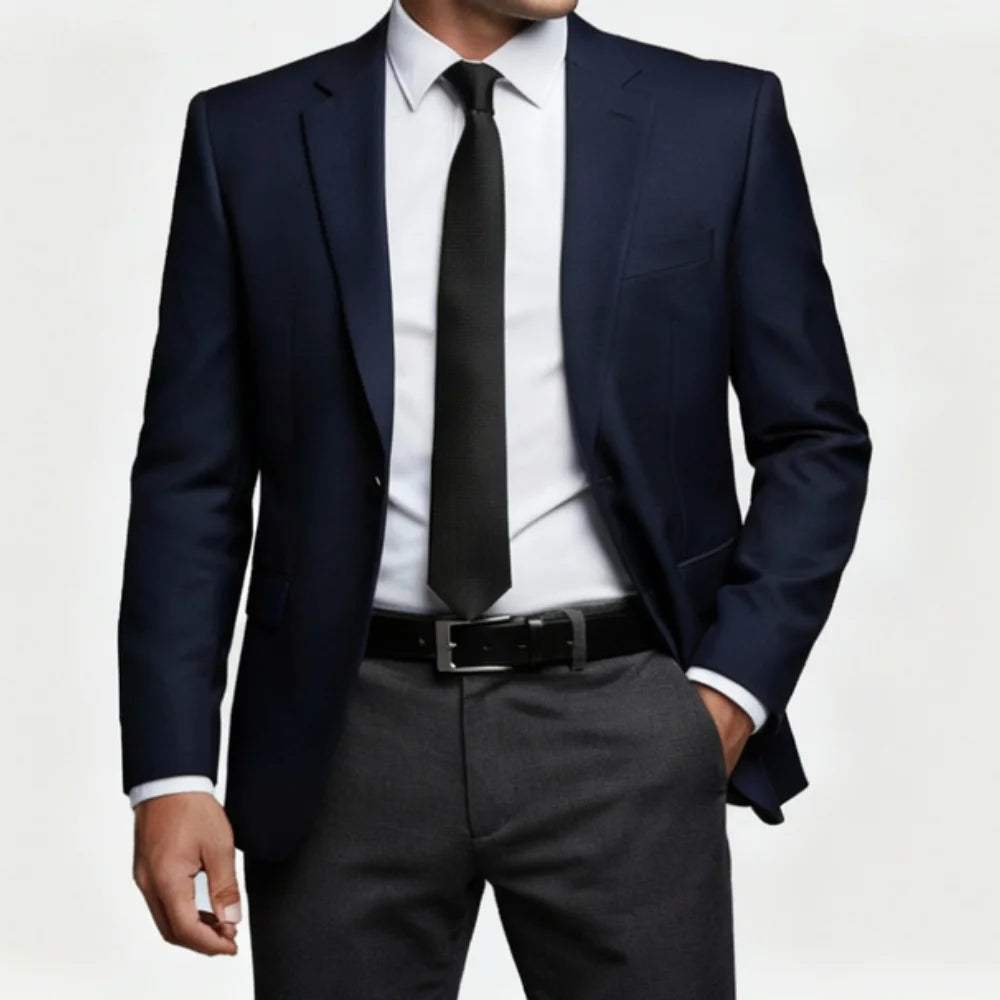 Cinto de Couro Masculino - Modelo Elegant Black