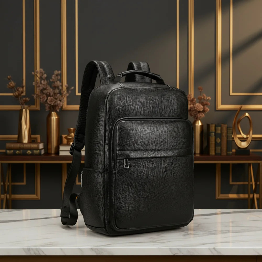 Mochila Masculina de Couro - Modelo Linea