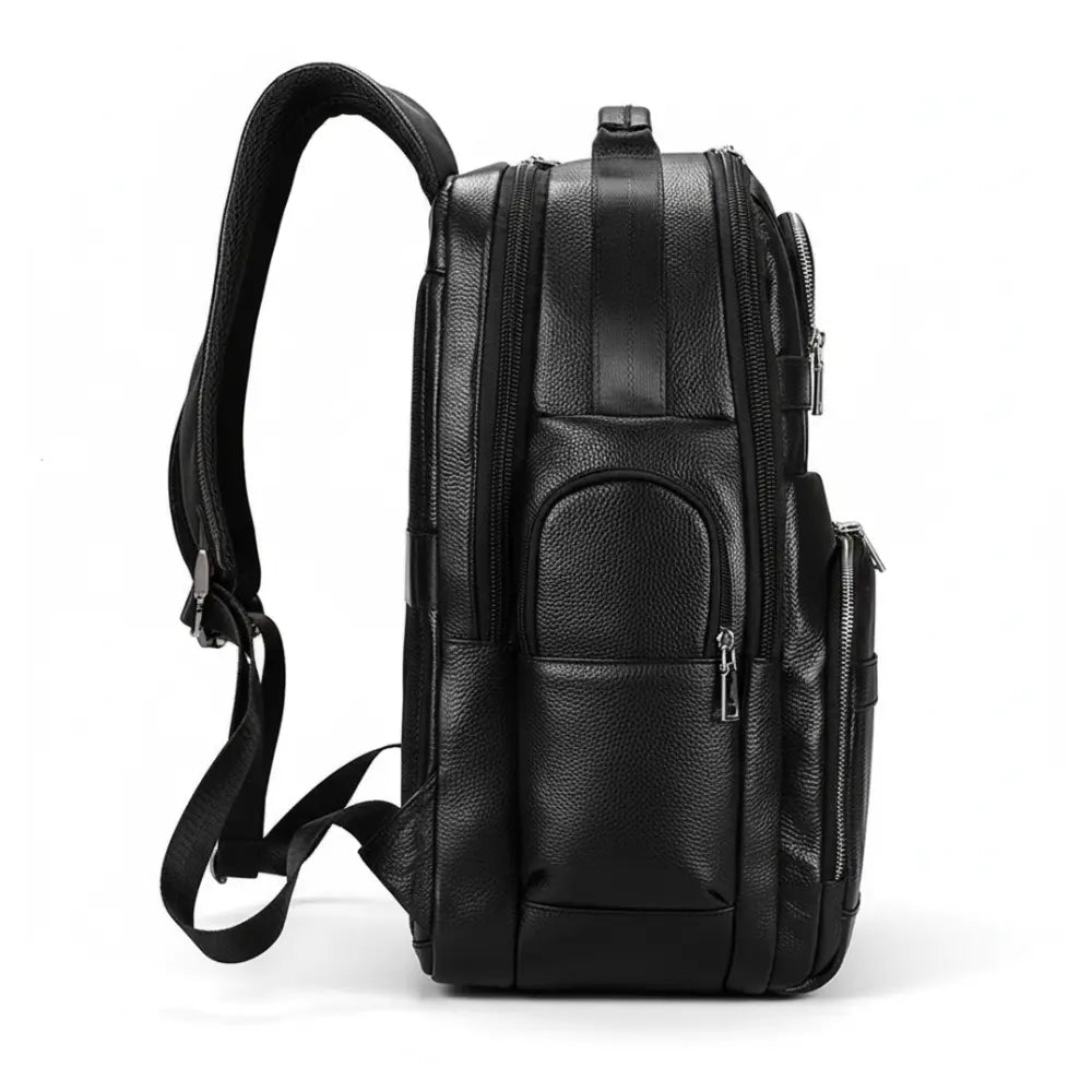 Mochila Masculina de Couro - Modelo Vintage Black