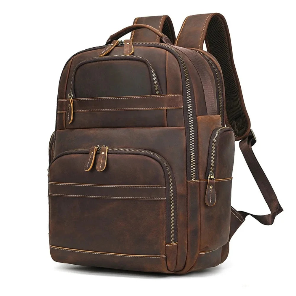Mochila Masculina de Couro - Modelo Vintage Brown