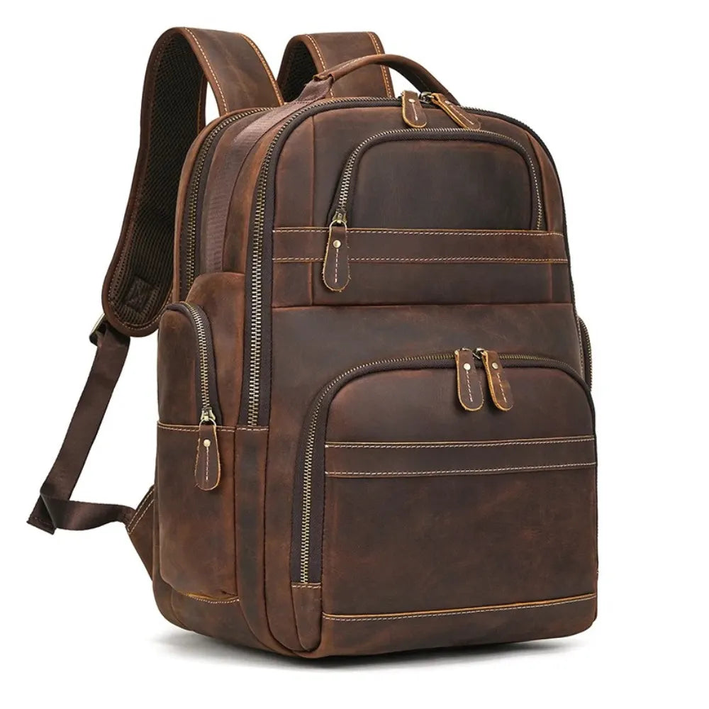 Mochila Masculina de Couro - Modelo Vintage Brown