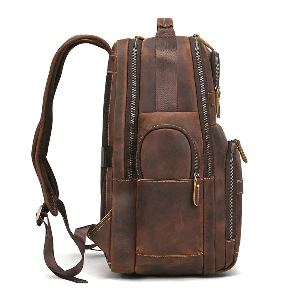 Mochila Masculina de Couro - Modelo Vintage Brown