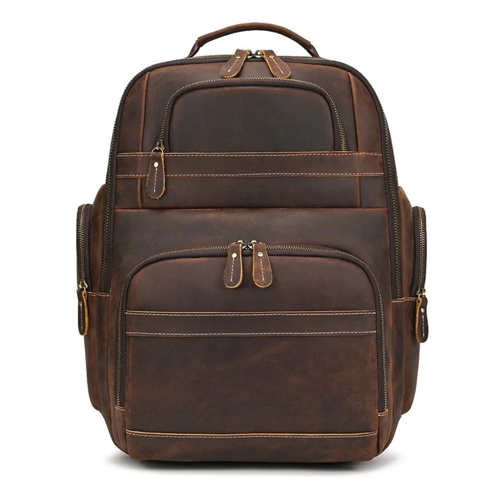 Mochila Masculina de Couro - Modelo Vintage Brown