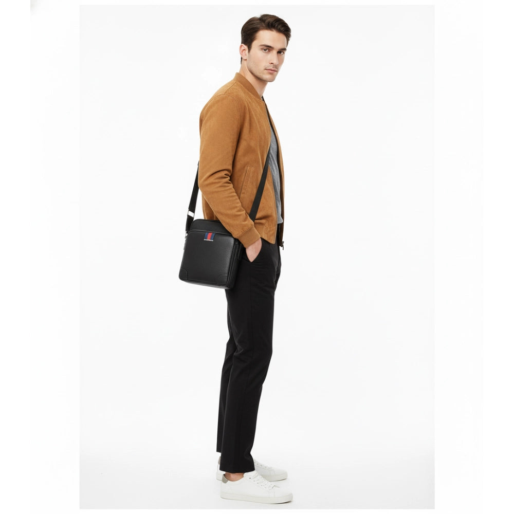 Bolsa Transversal de Couro Masculina - Modelo Sienna