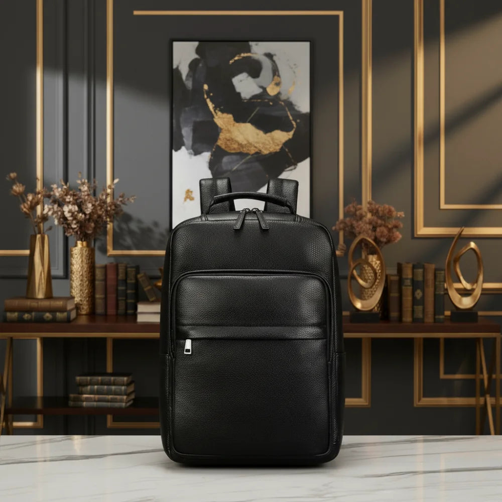 Mochila Masculina de Couro - Modelo Linea