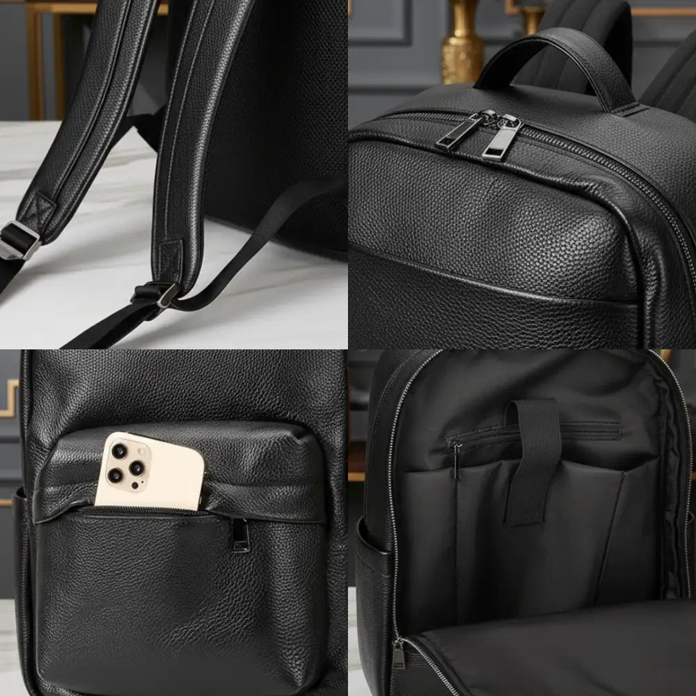 Mochila Masculina de Couro - Modelo Noir