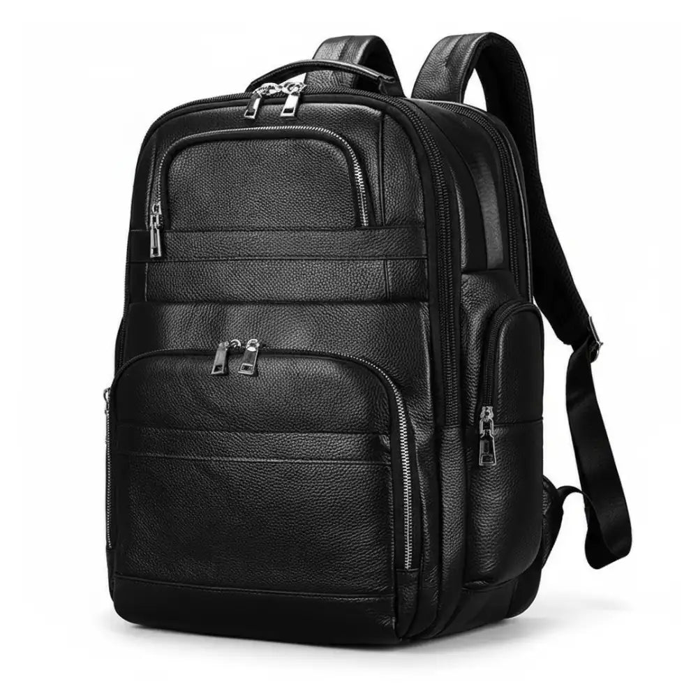 Mochila Masculina de Couro - Modelo Vintage Black