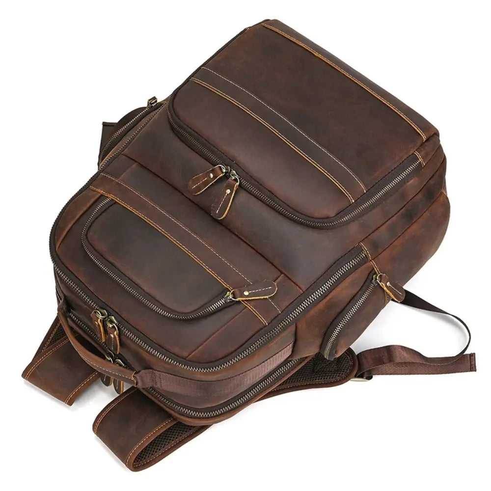 Mochila Masculina de Couro - Modelo Vintage Brown