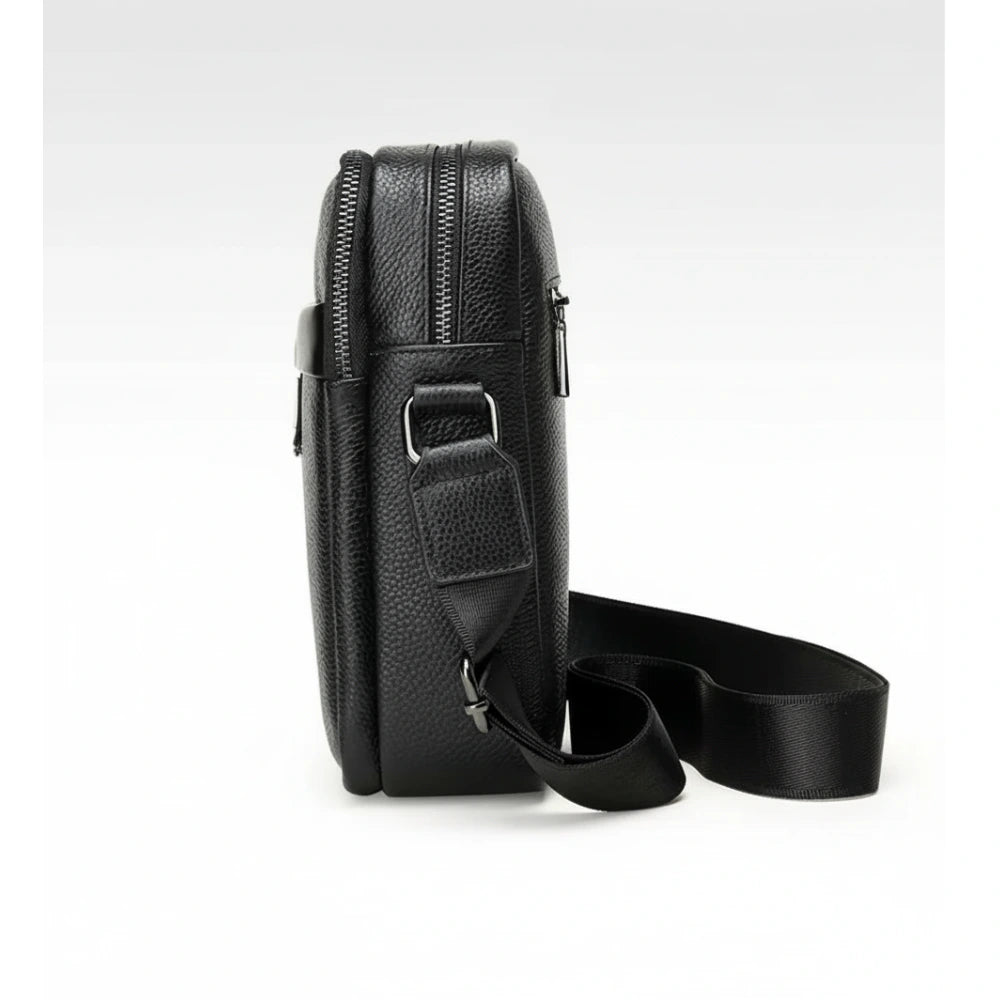 Bolsa Transversal de Couro Masculina - Modelo Apex