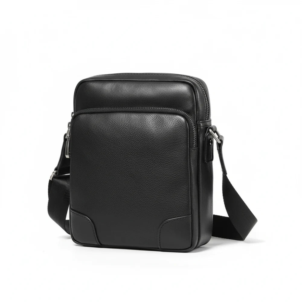 Bolsa Transversal de Couro Masculina - Modelo Core Black