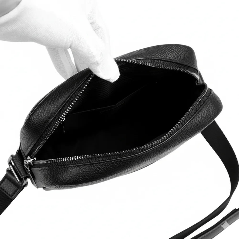 Bolsa Transversal de Couro Masculina - Modelo Rise