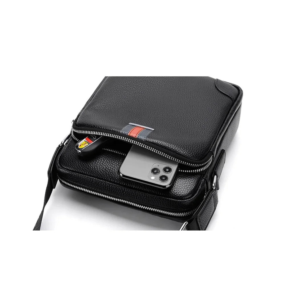 Bolsa Transversal de Couro Masculina - Modelo Sienna